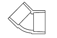 1/2" 45 ELL SxS PVC S40 (FSW17005)