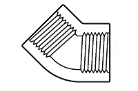 1/4" 45 ELL TxT PVC S80 (FS819002)