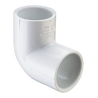 1 Inch (in) 90 Degree Polyvinyl Chloride (PVC) Schedule 40 Elbow (FSW06010)