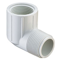 1 Inch (in) 90 Degree Polyvinyl Chloride (PVC) Schedule 40 Elbow (FSW12010)