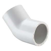 1 Inch (in) 45 Degree Polyvinyl Chloride (PVC) Schedule 40 Elbow (FSW17010)