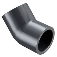 1 Inch (in) 45 Degree Polyvinyl Chloride (PVC) Schedule 80 Elbow (FS817010)